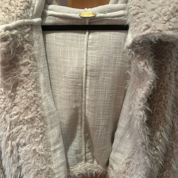 Free People One Zuri Parka Fuzzy Teddy Hooded Jacket Cream Sz S/P - Picture 11 of 14
